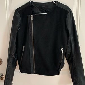 Faux leather moto jacket